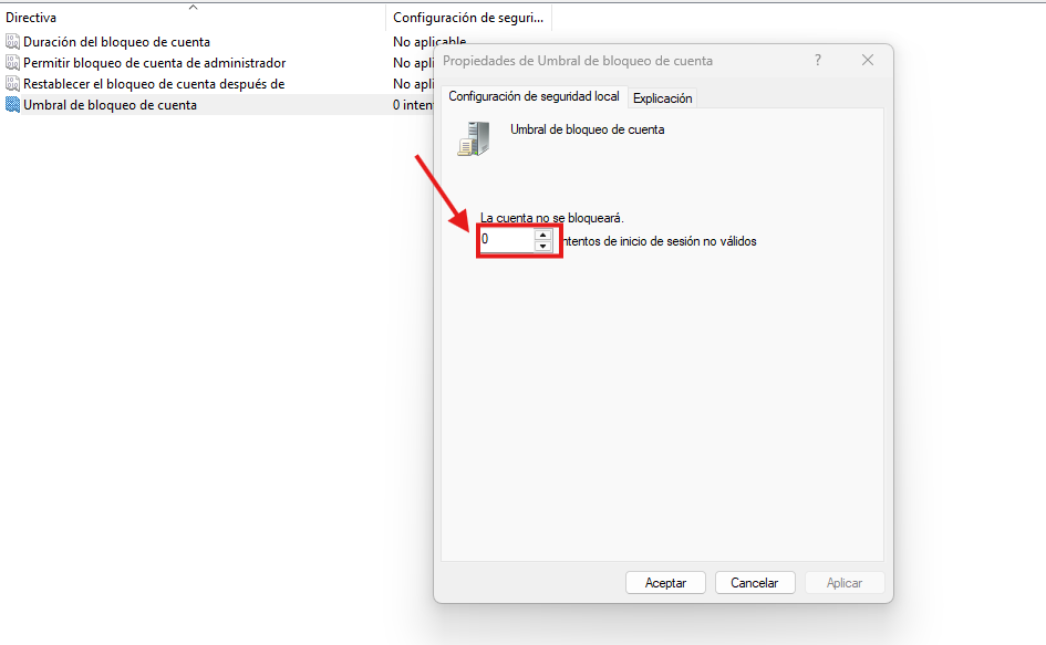 desactivar el umbral de bloqueo de cuenta